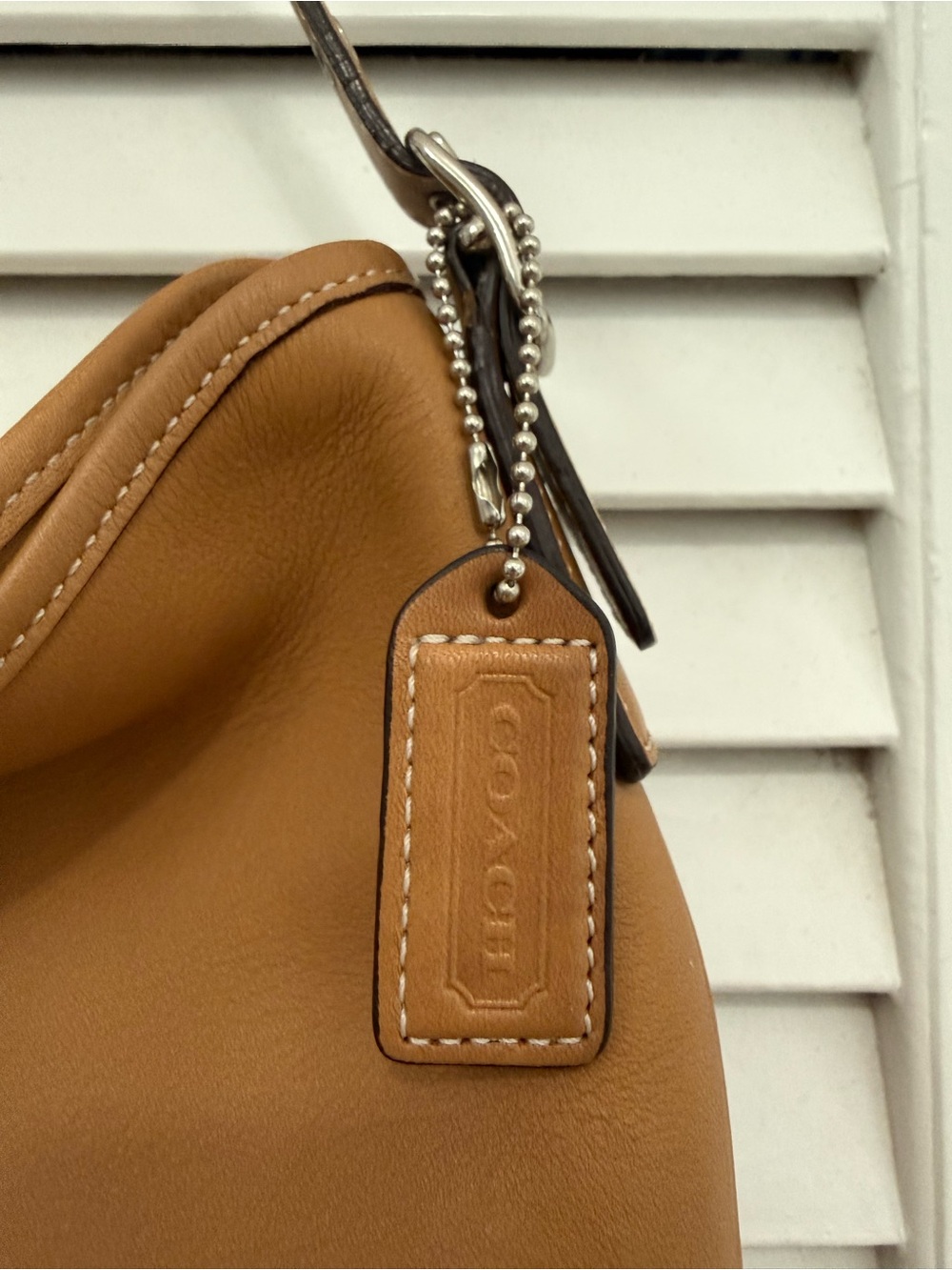 Vintage Coach Hamptons British Tan Leather Clip Hobo Shoulder Bag Style 7778 - Picture 4 of 9